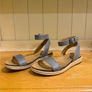NEW Blueish Gray Ankle Strap Sandals